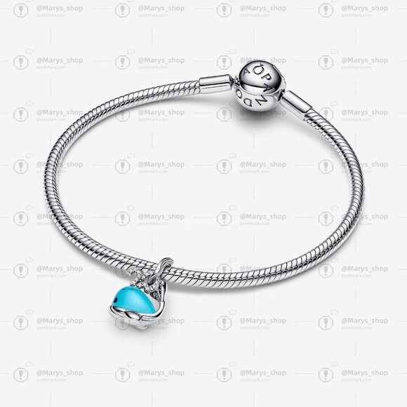 Pandora Turquoise-coloured Whale Dangle Charm - Picture 3 of 6